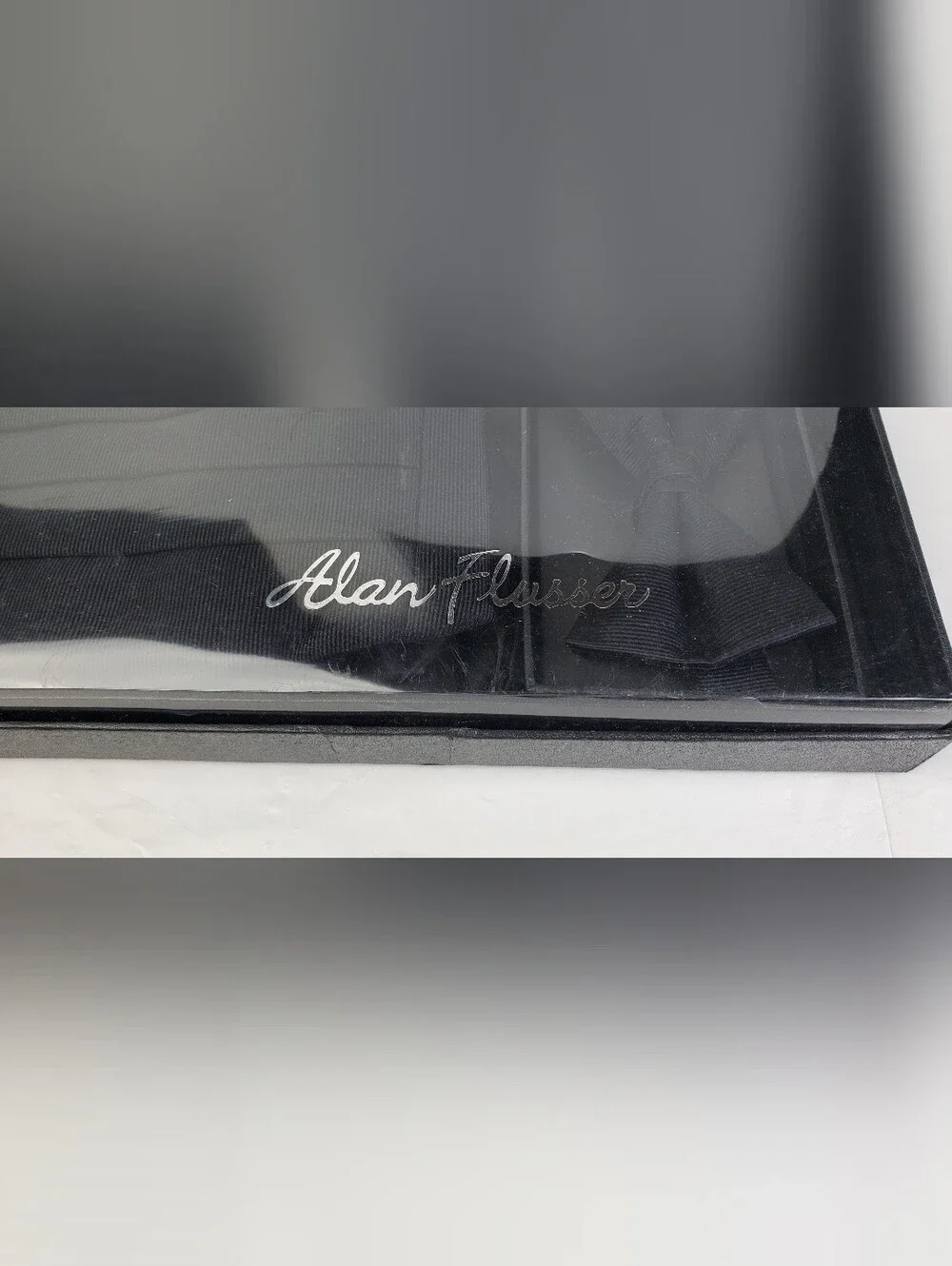 Alan Flusser Black Two Bow Ties and Cummerbund Silk Blend Boxed Set - EUC